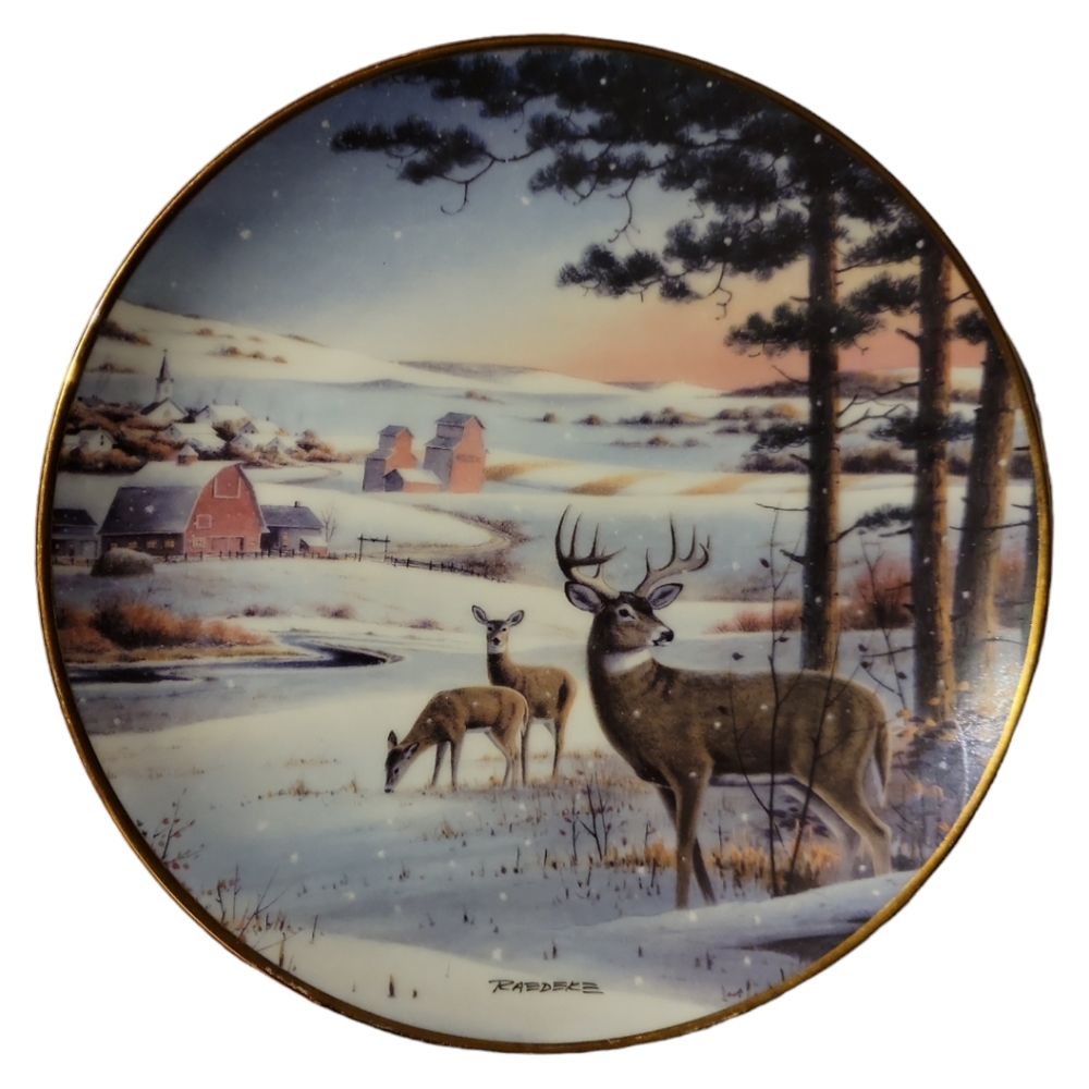 Vtg 95 Cenex/Land O’Lakes Raedeke Changing Seasons III Ltd Ed. Plate Deer Gold